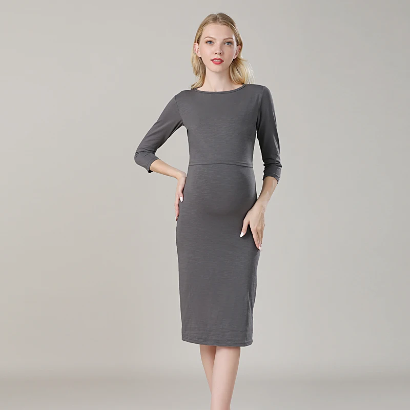 Vestido de lactancia premamá a rayas para primavera - imagen 5