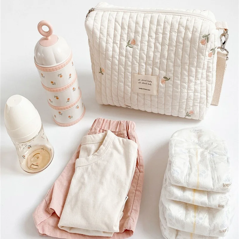 Bolsa de pañales maternal con compartimentos bordado oso - imagen 4