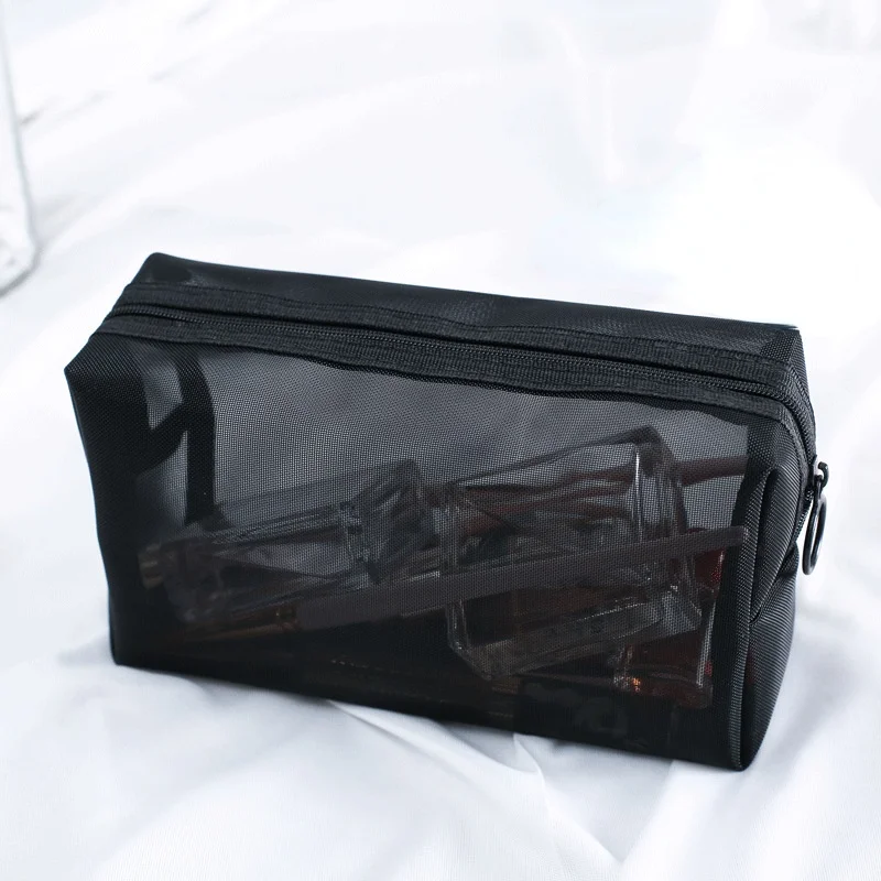 Estuche escolar de malla compacto para lápices y cosméticos, portátil - imagen 3