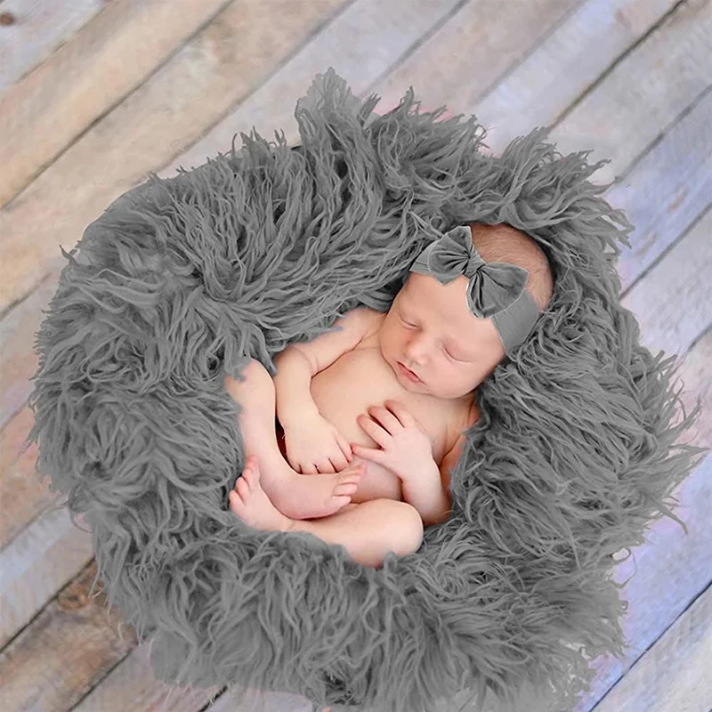 Accesorios fotografía bebé recién nacido manta envoltura y diadema - imagen 4