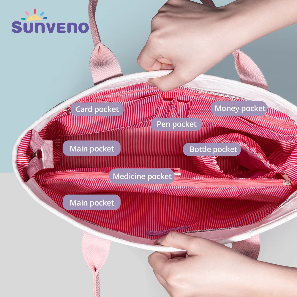 Sunveno Bolsa de maternidad para hospital y pañales, práctica - imagen 3