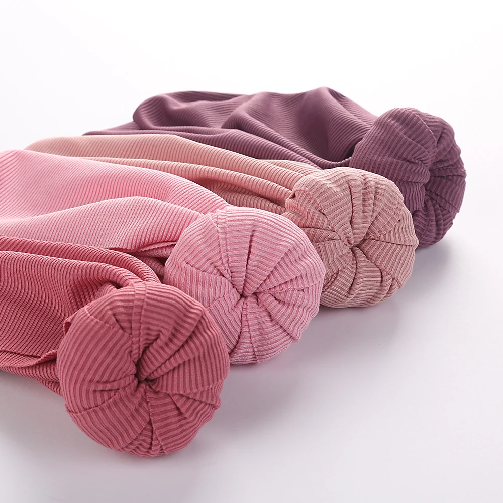 Gorro turbante acanalado para bebé – Temporada primavera y otoño - imagen 4