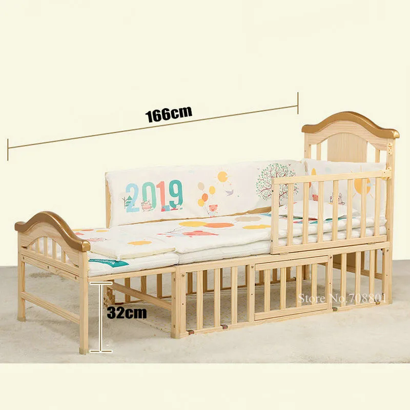 Cama infantil extensible de madera pino con mosquitera hasta 12 años - imagen 2