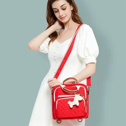 Bolsa para pañales de lona colorida maternidad mamá