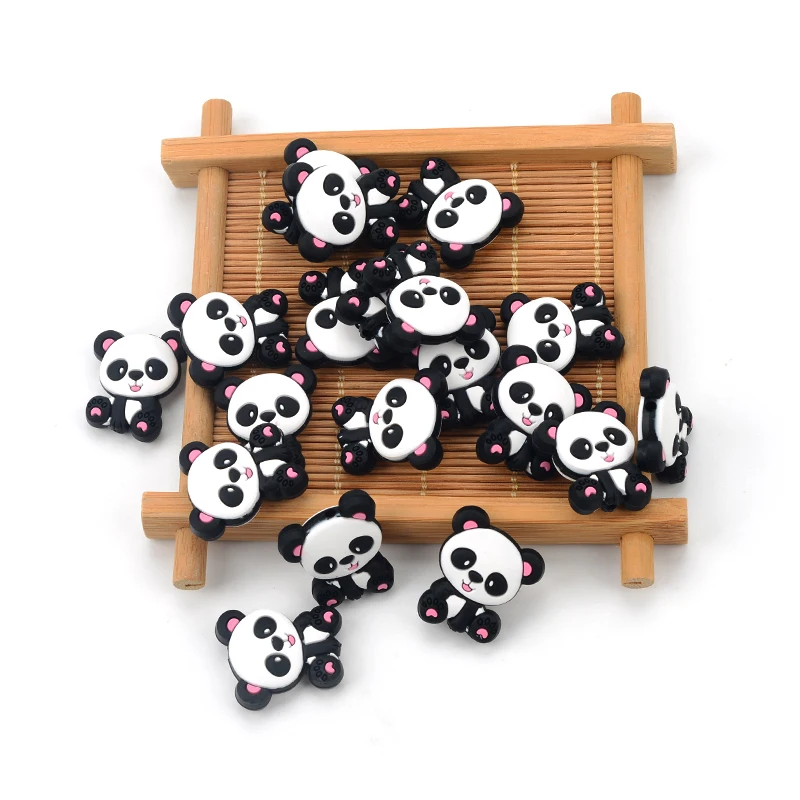 Cuentas de silicona Panda para dentición – Collares masticables bebé - imagen 4
