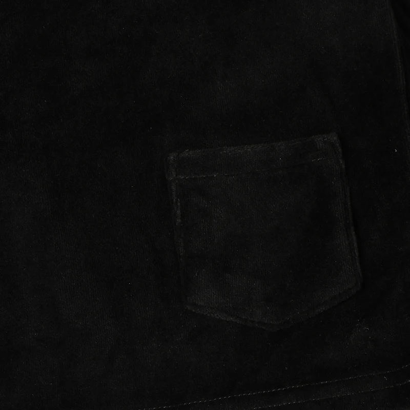 Vestido de terciopelo negro para niña - Manga larga y botones - imagen 4