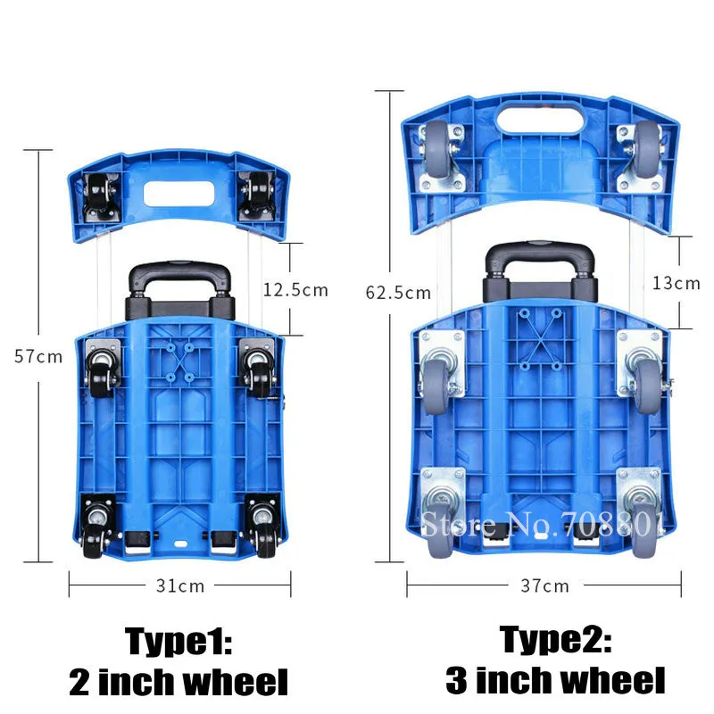 Carretilla plegable multirruedas – Carro utilitario extensible - imagen 2