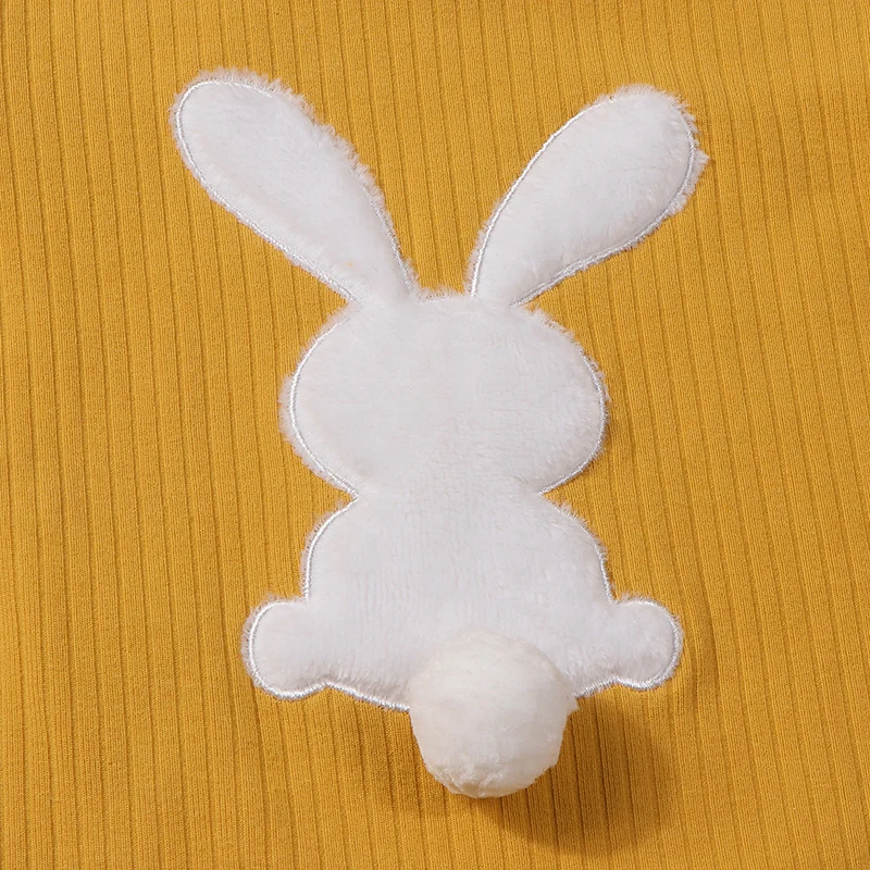 Pelele bebé de algodón con absorción de humedad y diseño conejo - imagen 2
