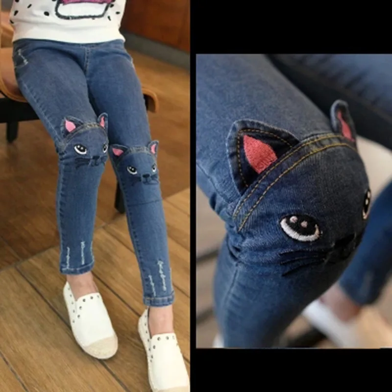 Pantalones largos informales de niña con cintura elástica - imagen 3