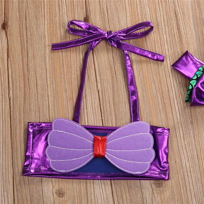 Bikini sirena para niña con diadema lazo 3D de verano - imagen 2