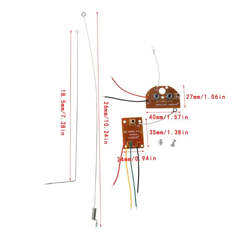 Antena y componentes del sistema de radio