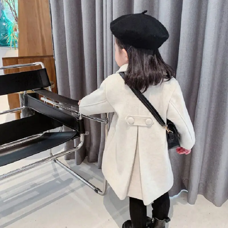 Abrigo de lana para niña con doble botonadura – Otoño Invierno - imagen 4
