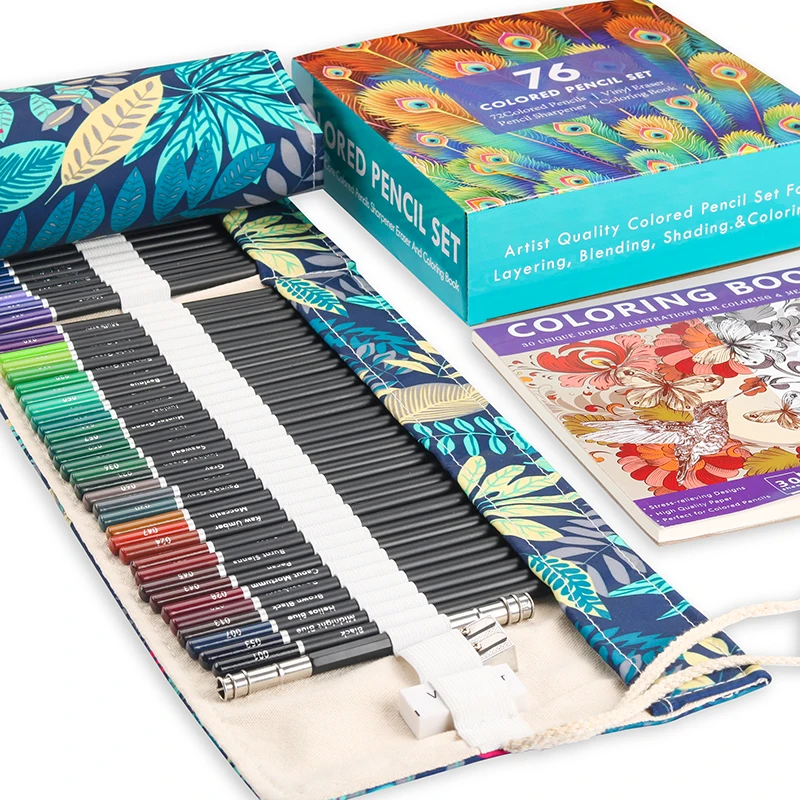 Lápices de colores premium para niños estuche lona artesanal extras - imagen 5