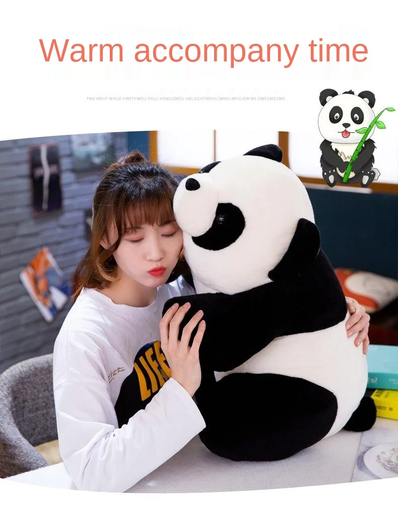 Peluche panda en posición de abrazo
