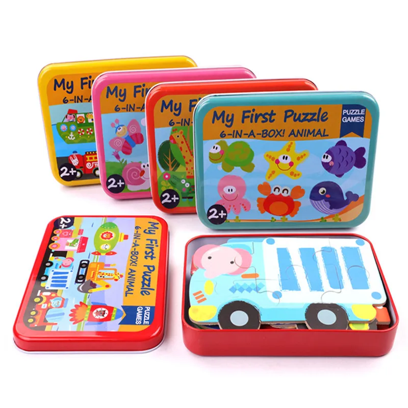 Puzzle de madera 3D educativo para bebés: animales y tráfico - imagen 2