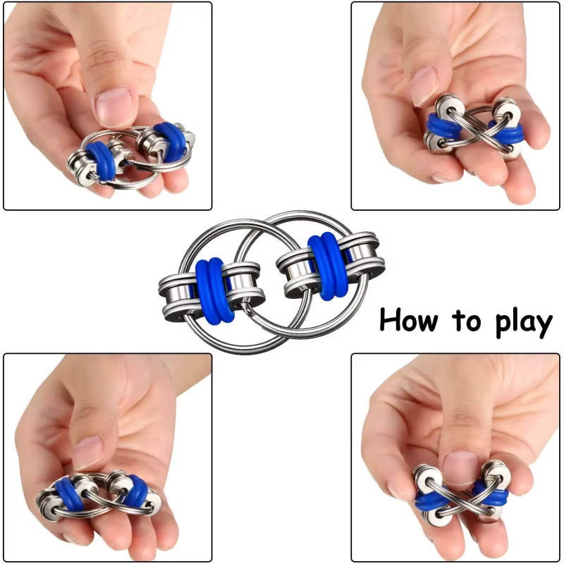 Juguete sensorial antiestrés con cadena de rodillos para niños - imagen 3