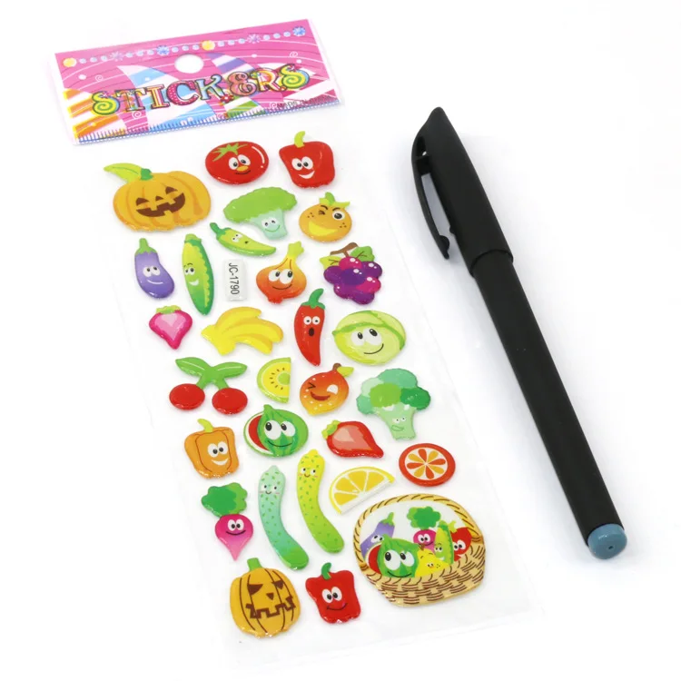 Pegatinas infantiles educativas con motivos de frutas y verduras - imagen 3