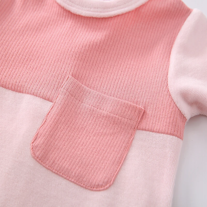 Pijama bebé de cuello redondo manga larga bolsillo acanalado - imagen 3
