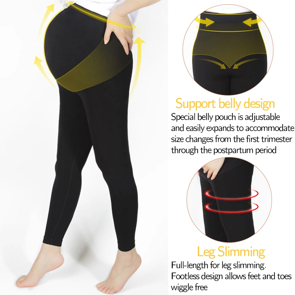 Pantalones yoga premamá cintura alta con soporte para vientre - imagen 4