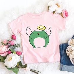 Camiseta rosa con estampado de rana y fruta para bebé