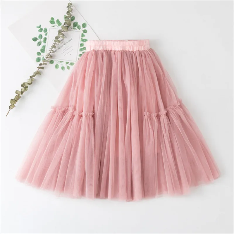 Falda plisada tutú de encaje algodón para niña – Negro, rosa y gris - imagen 5