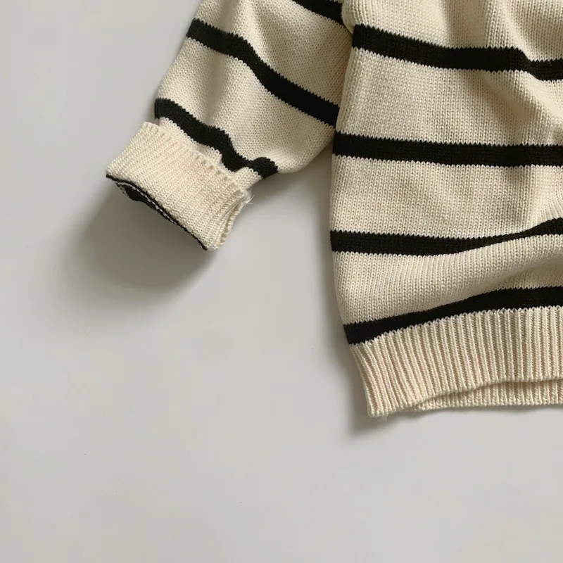 Milangel jersey de punto a rayas para niño con cuello vuelto - imagen 5