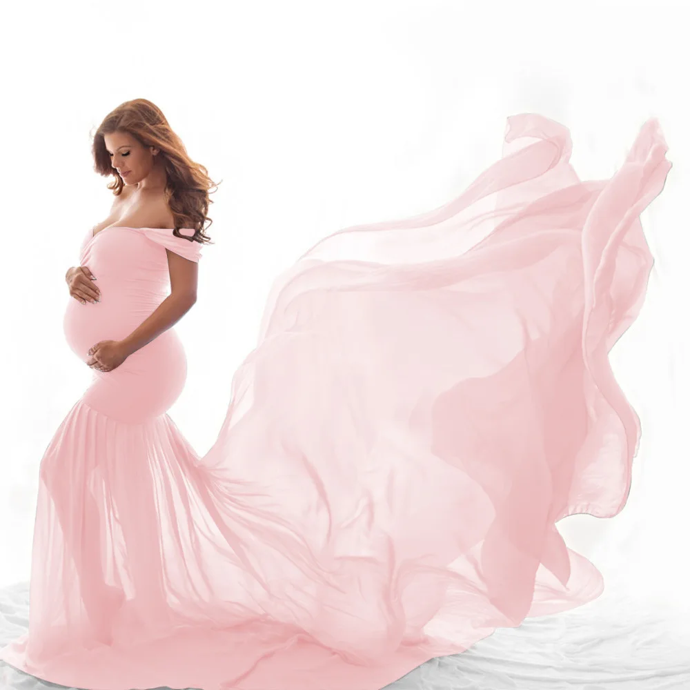 Vestido de embarazada maxi para sesión de fotos - imagen 4
