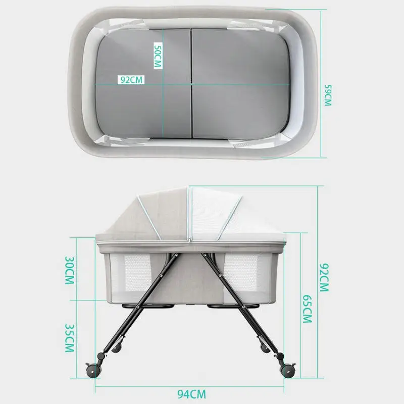 Cuna de viaje portátil con mosquitera y modo mecedora - imagen 5