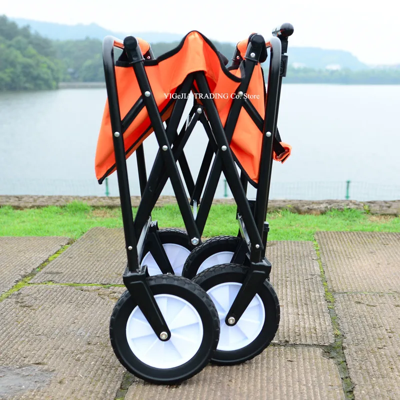 Carrito plegable utilitario para exterior con mango extensible