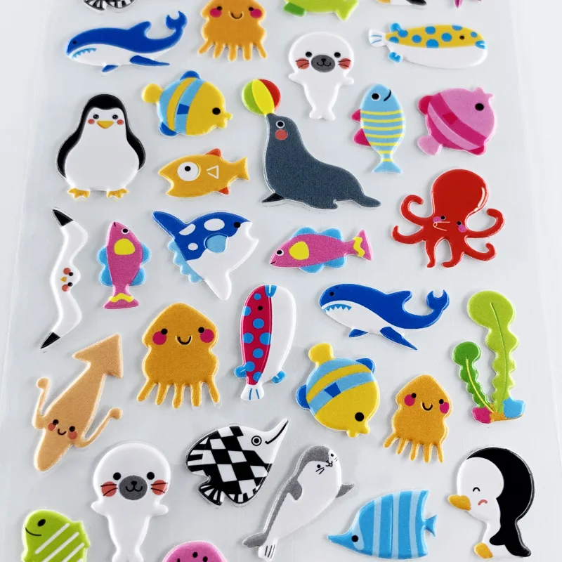 Pegatinas marinas 3D para niños – Pack creativo para álbum y manualidades - imagen 5