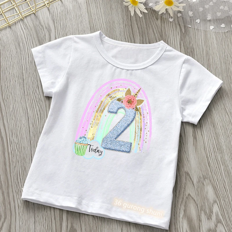 Today Is My camiseta de cumpleaños niña unicornio arcoíris - imagen 4
