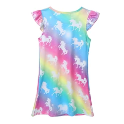 Camisón niña de arcoíris con volantes estilo princesa para dormir