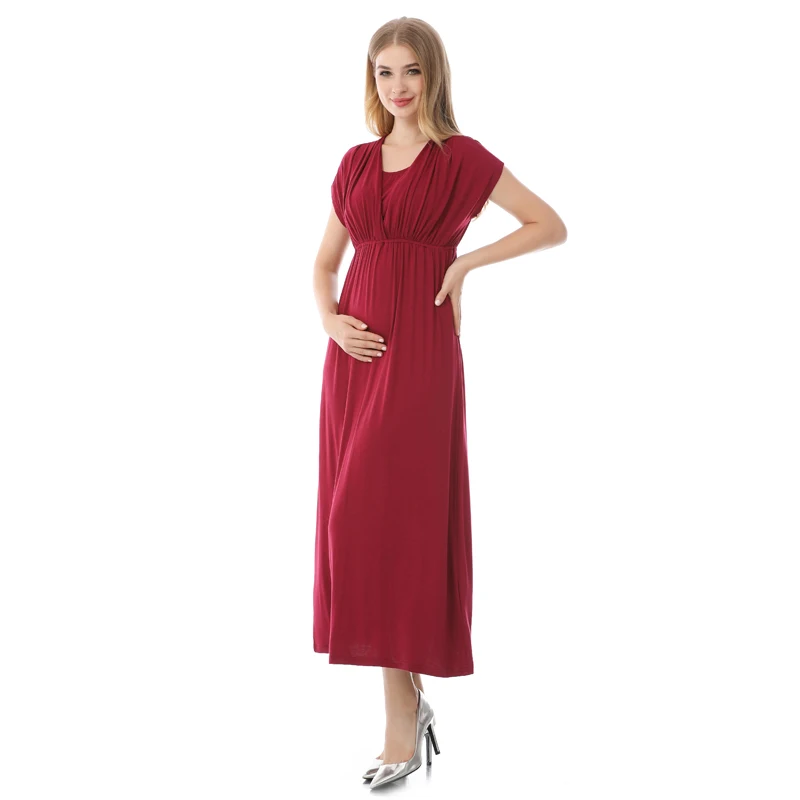 Emotion Moms Vestido de lactancia verano tela suave moda maternidad - imagen 5