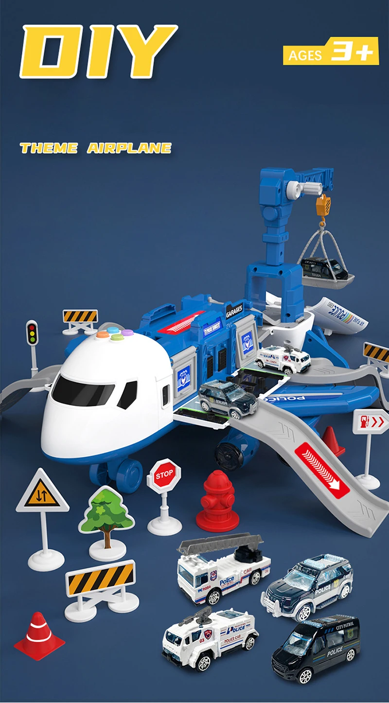 Avión de juguete en pista de simulación