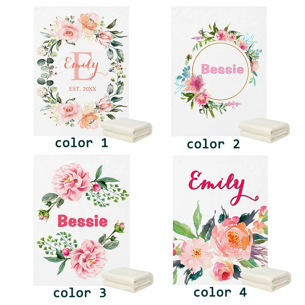 LVYZIHO Manta de bebé personalizada con nombre felpa y regalo - imagen 4