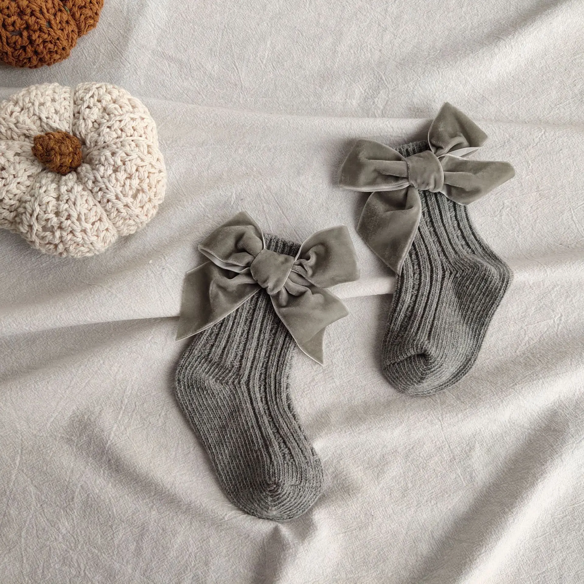Calcetines navideños para bebé: tobilleros de punto grueso con lazo - imagen 5