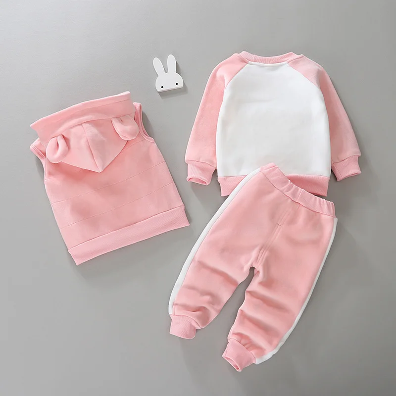 Conjunto invierno bebé: chaleco con capucha y pantalones – Algodón suave para niño - imagen 2