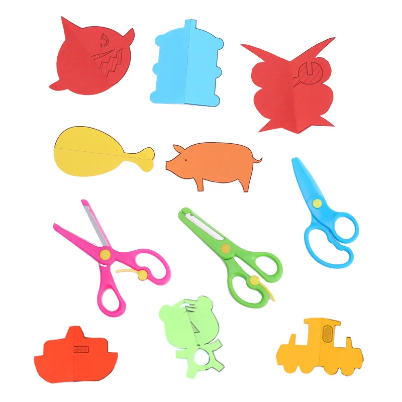 Kit de manualidades infantiles con tijeras seguras y papel para cortar - imagen 5