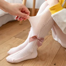 Pantimedias de algodón con lazo para bebé y niña