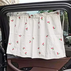 Cortina solar bordada para coche de bebé – Algodón protección UV transpirable