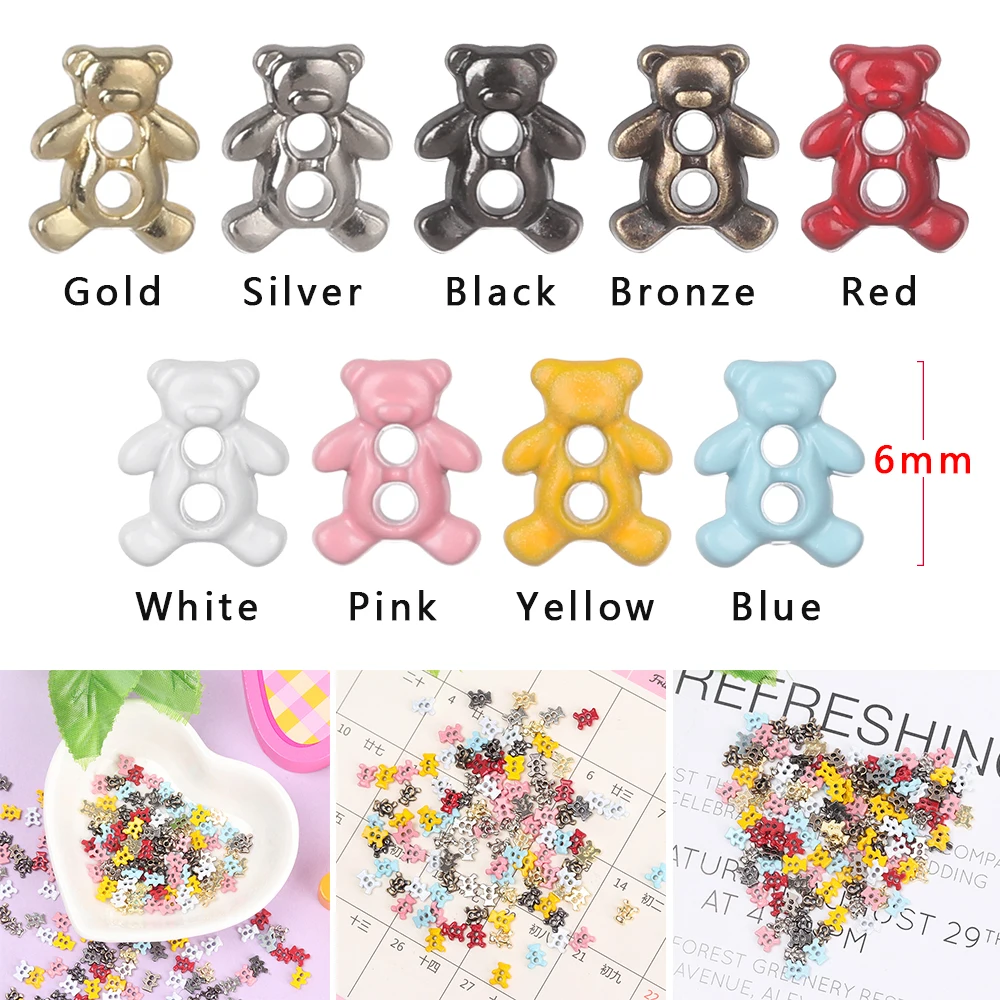 Botones metálicos decorativos con forma de oso para ropa de bebé DIY - imagen 2