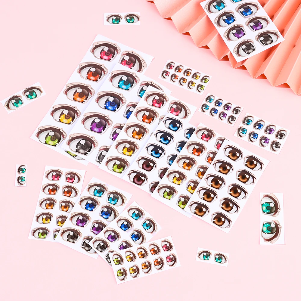 Ojos de cristal para muñecas – Pegatinas adhesivas estilo anime - imagen 2