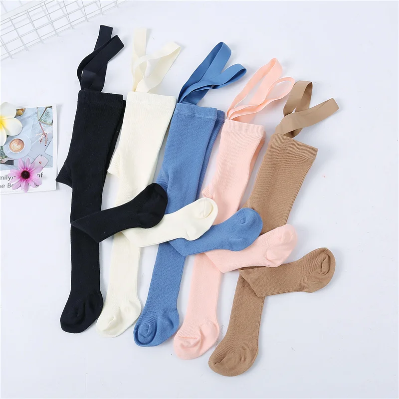 Medias de punto para niñas – Pantimedias con tirantes otoño e invierno - imagen 3