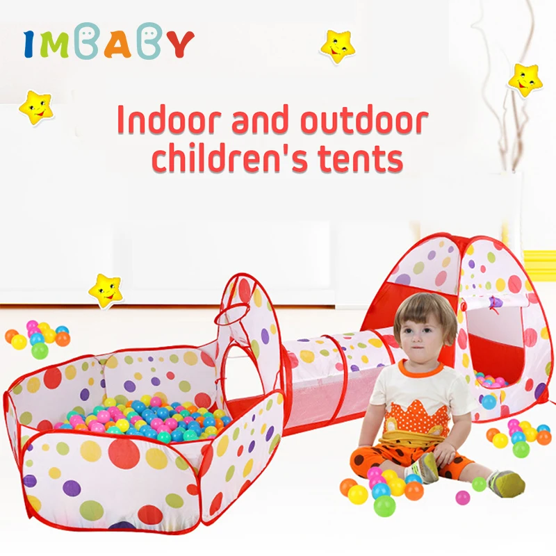 IMBABY piscina de bolas para niños con tienda y túnel
