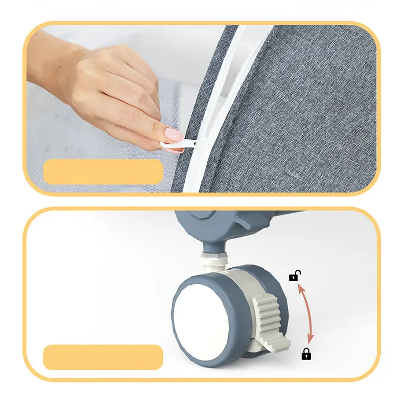 Cuna multifuncional portátil para bebé recién nacido con ruedas - imagen 5