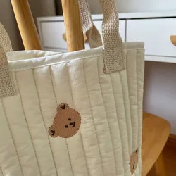 Botique Bolsa Portapañales Algodón Bordado Oso