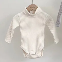 Body cuello alto para bebé – Mono manga larga de punto canalé invierno
