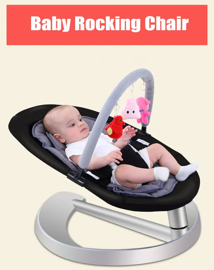 Mecedora para bebé con estante para juguetes y cojín de asiento doble