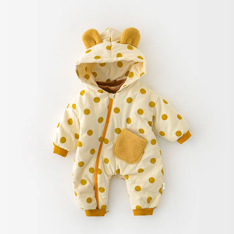 Pelele de lana con capucha para bebés – Otoño Invierno - imagen 4
