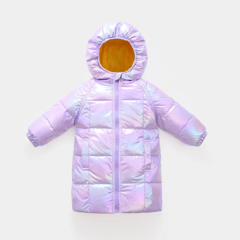 Abrigo largo acolchado brillante invierno para niños - imagen 2
